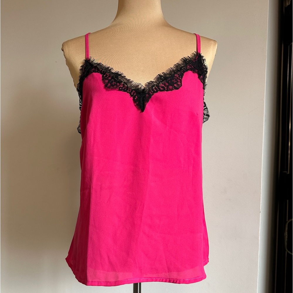 Pink cami black lace NWT Sz M